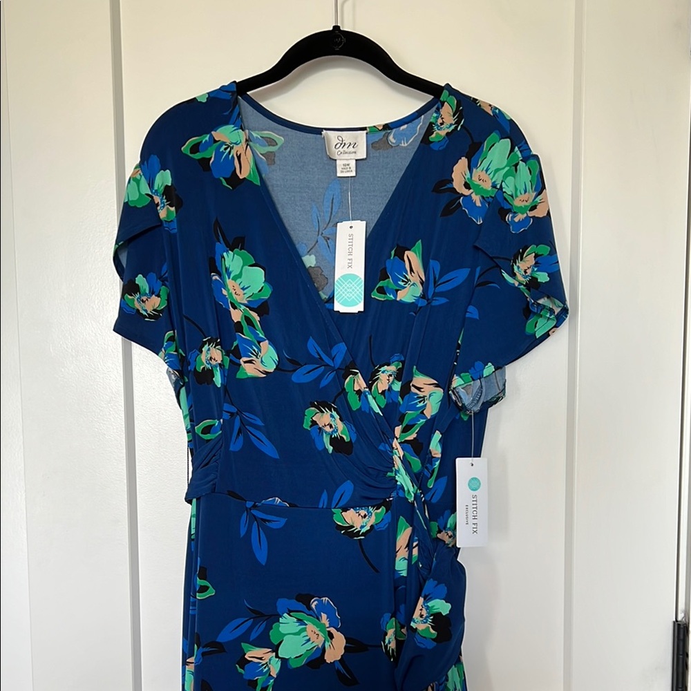 Blue Floral Midi Dress